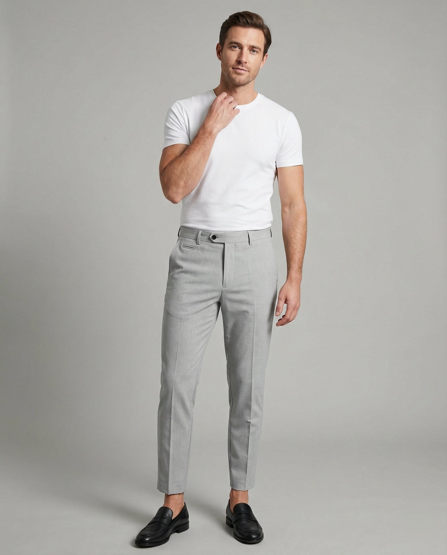 Herren Anzughose Slim Fit mit feiner Struktur