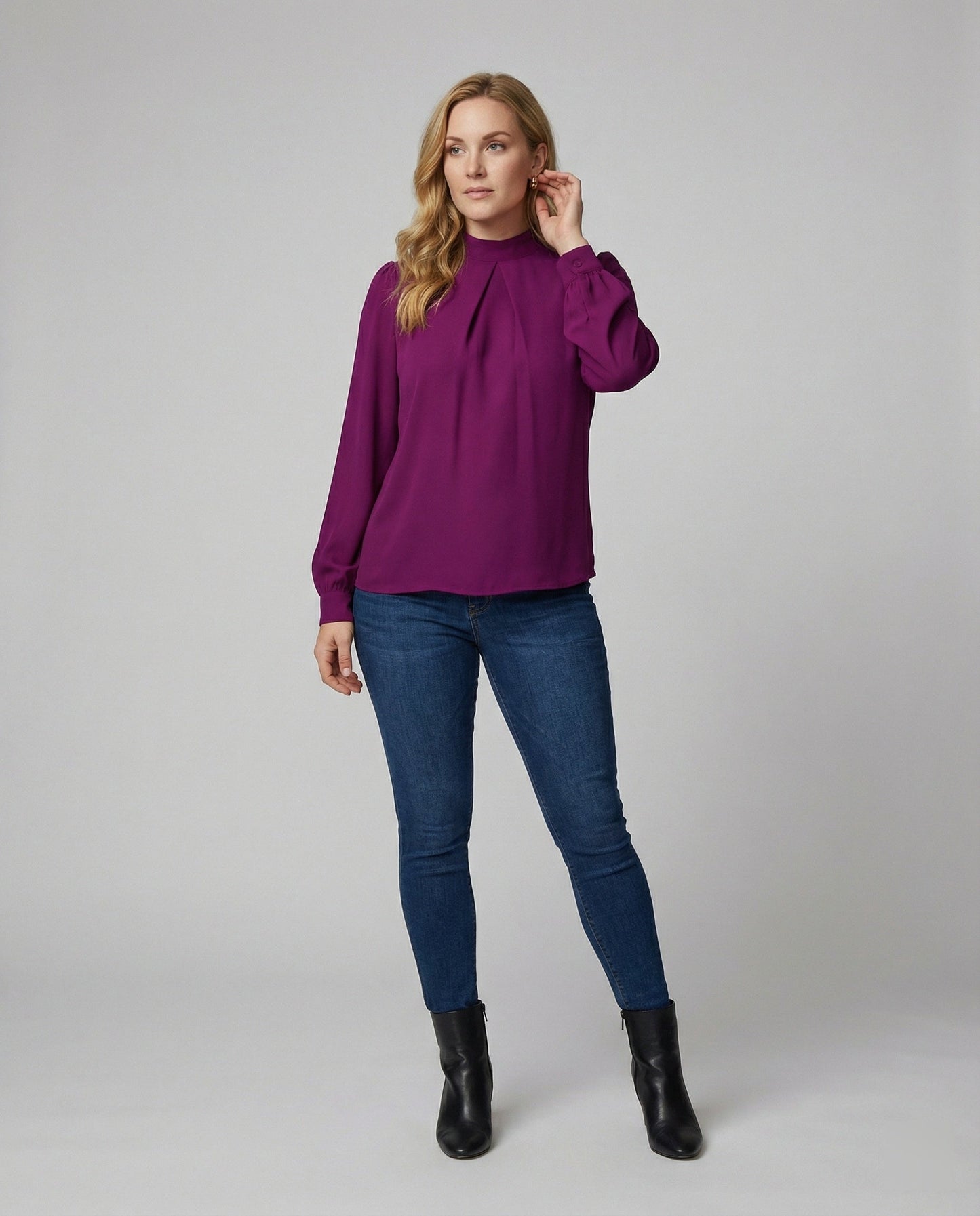 Damen Bluse Elegante Stehkragen Spitze Bluse