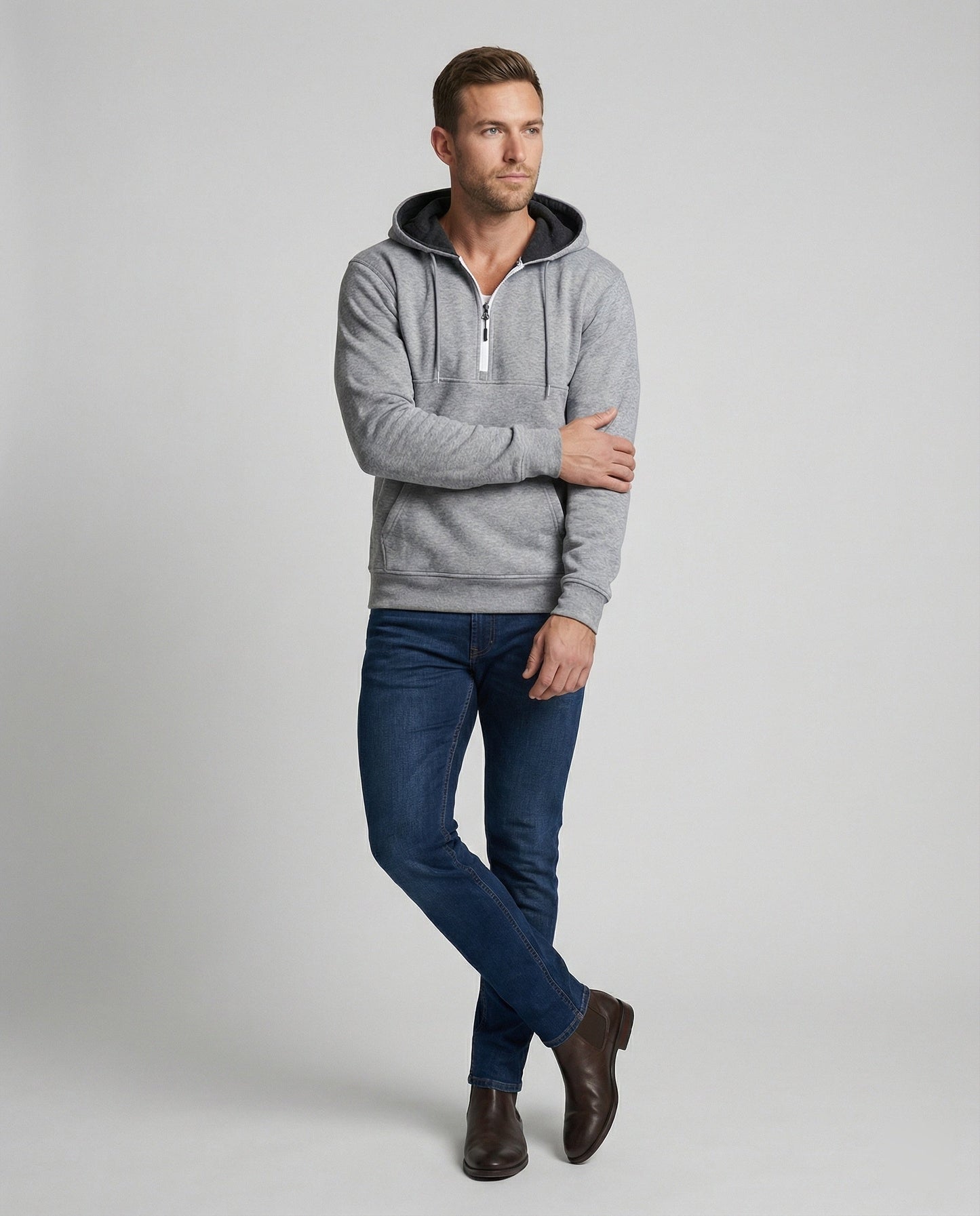 Männer Hoodie Halbzip Modern Cooler Style