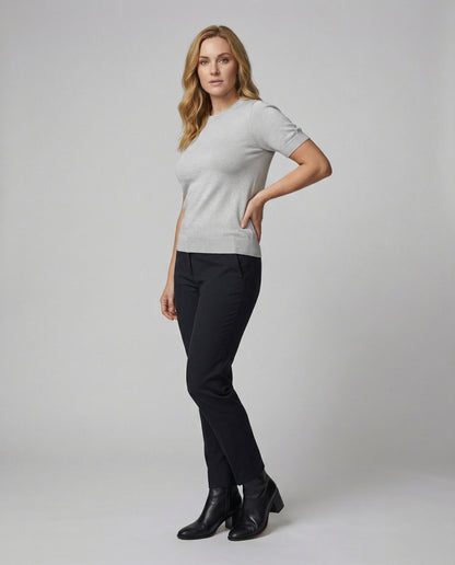 Damen Pullover Kurzarm Baumwolle Modern