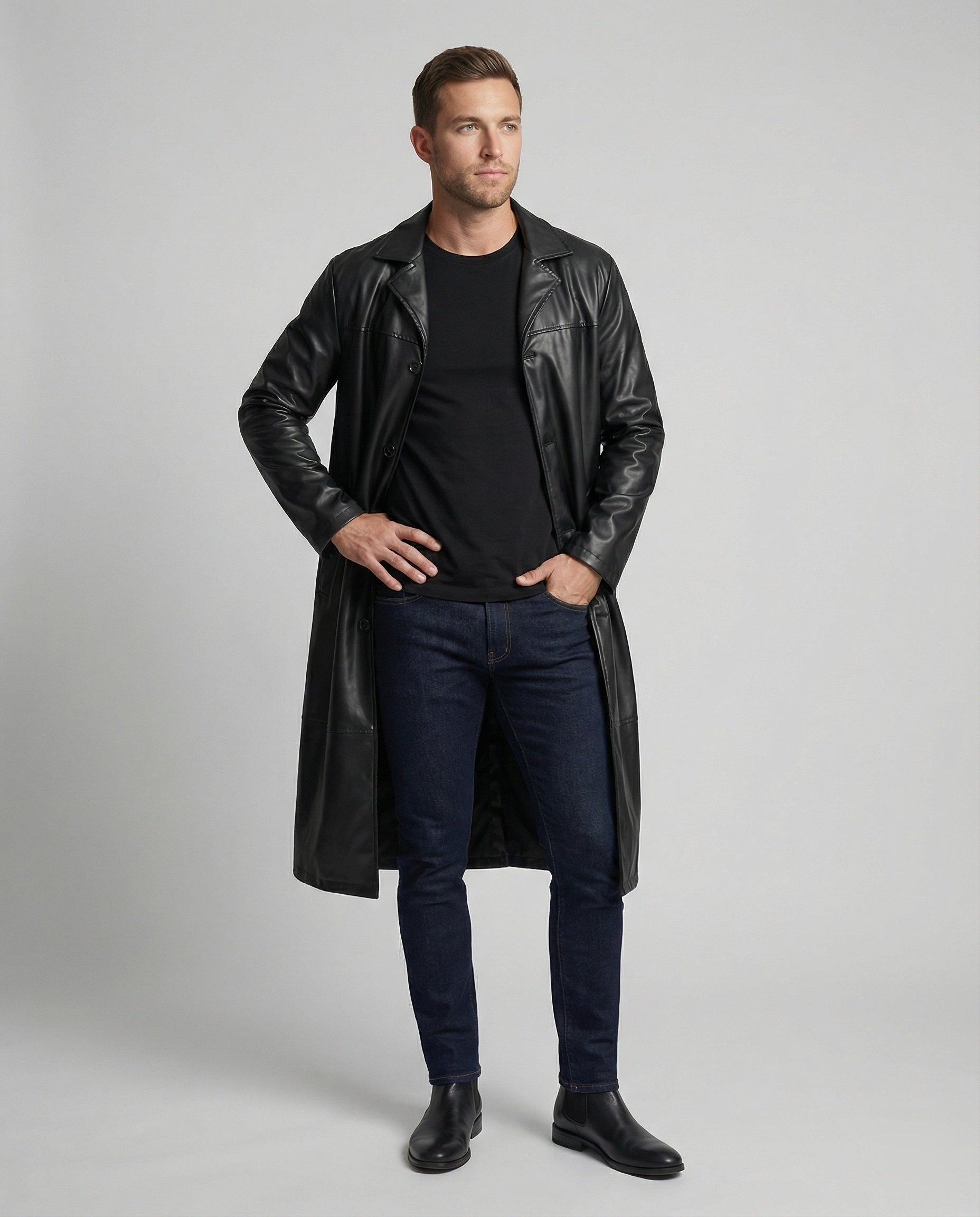 Herren Mantel Klassisch Langer Schnitt Winter - BerlinGlamour
