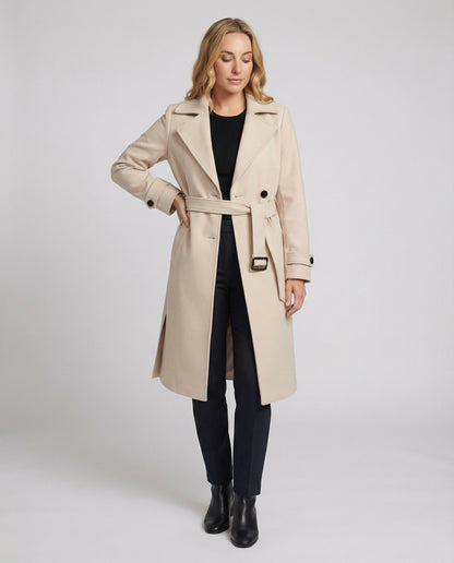 Eleganter Damen Trenchcoat Mit Gürtel Modern - BerlinGlamour