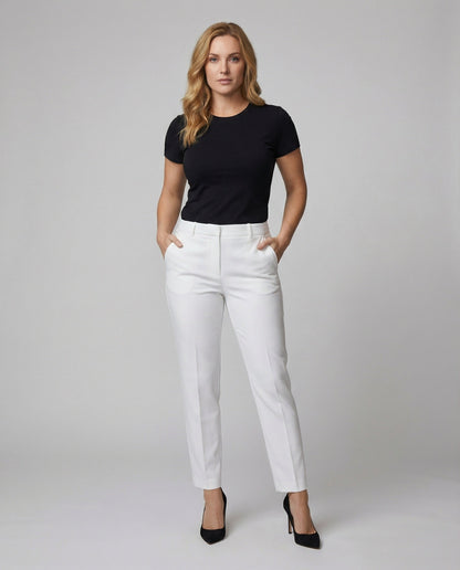 Damen Slimfit Hose Hochtailliert Elegant