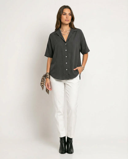 Damen Bluse Top V-Ausschnitt Elegant