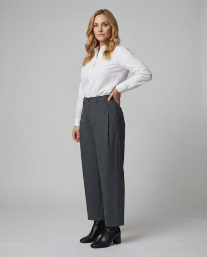 Damen Anzughose High Waist Elegant Faltenrock Hose