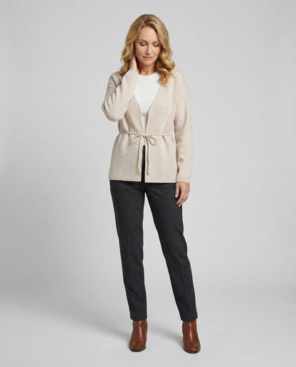 Damen Strickjacke Mit Gürtel Übergröße