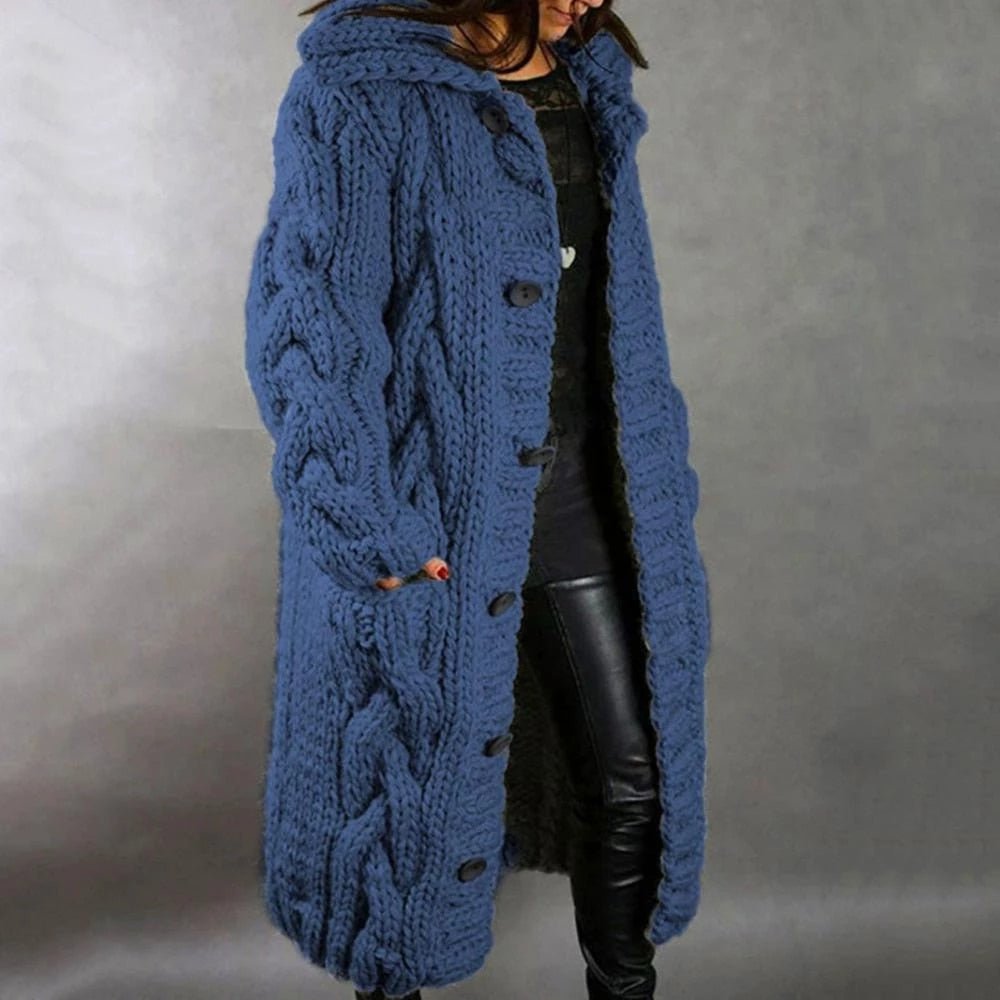 Damen Strickcardigan Lang Warm Winter - BerlinGlamour
