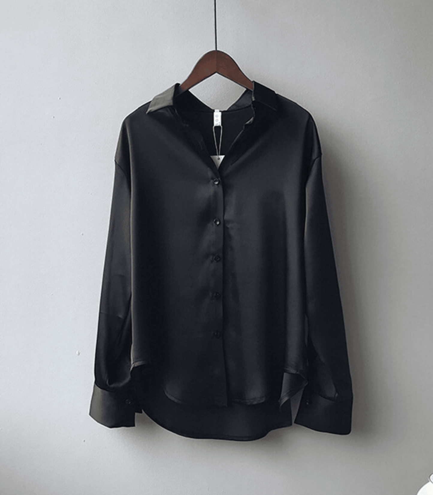 Elegante Seidenbluse Satin mit Knöpfen Damen