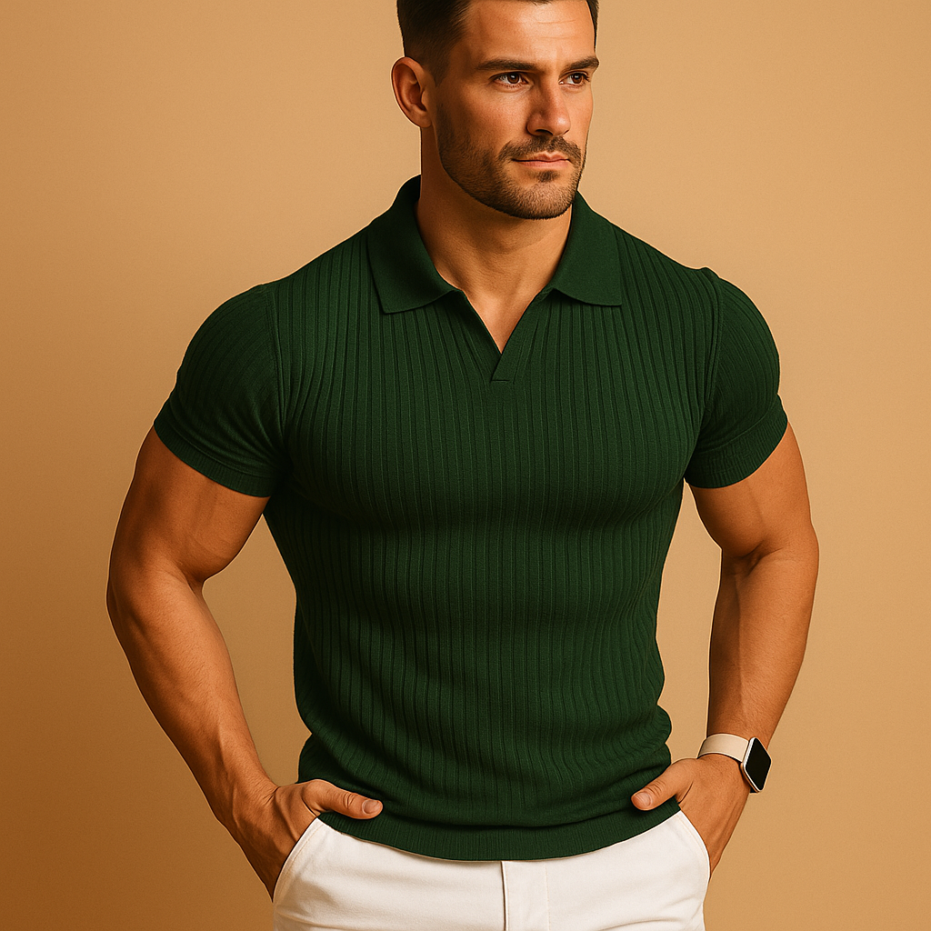 Herrenpolo Rippstrick Elegantes und Lässiges Design