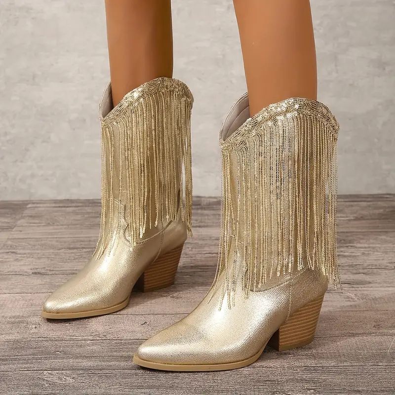 Glitzer Stiefel Damen Westernstiefel Elegante Schuhe Heidi Style