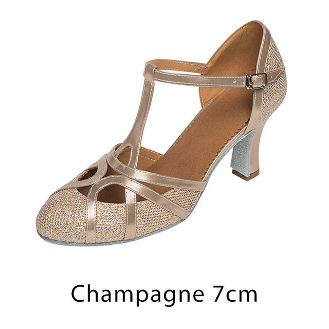 Tanzschuhe Damen Latein Salsa 7cm High Heel