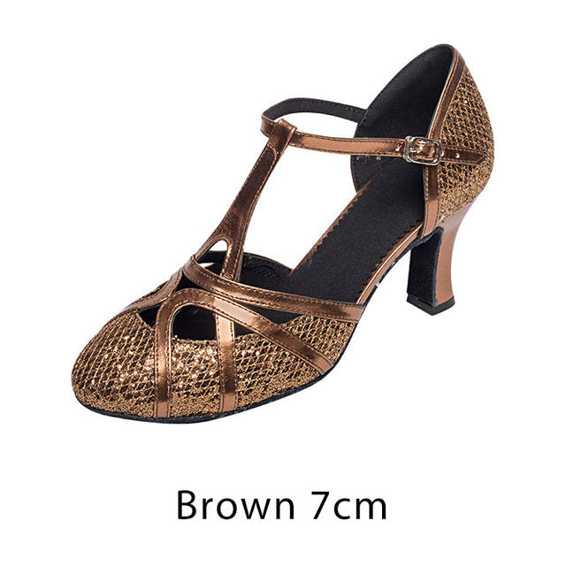 Tanzschuhe Damen Latein Salsa 7cm High Heel