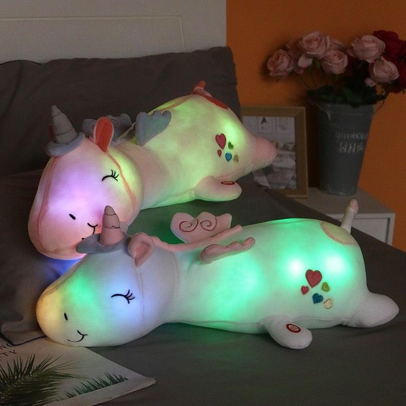 Einhorn Plüschspielzeug Regenbogen LED Licht für Kinder