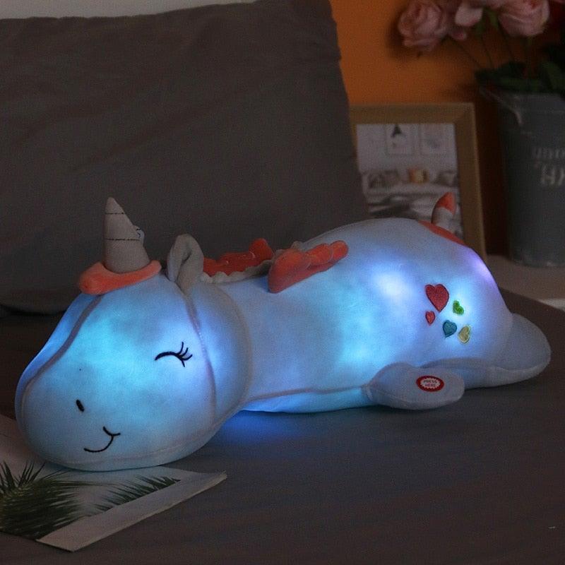 Einhorn Plüschspielzeug Regenbogen LED Licht für Kinder