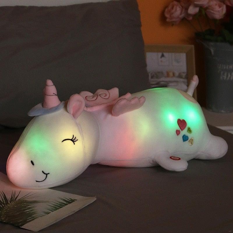 Einhorn Plüschspielzeug Regenbogen LED Licht für Kinder