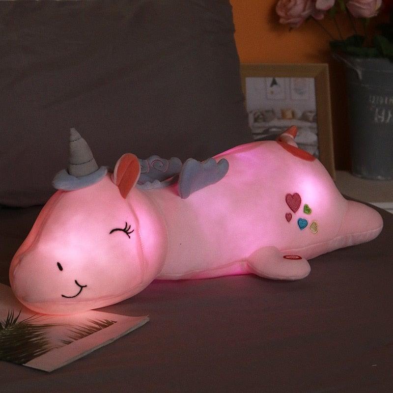 Einhorn Plüschspielzeug Regenbogen LED Licht für Kinder - BerlinGlamour