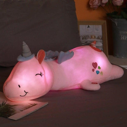 Einhorn Plüschspielzeug Regenbogen LED Licht für Kinder - BerlinGlamour