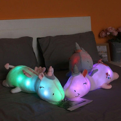 Einhorn Plüschspielzeug Regenbogen LED Licht für Kinder