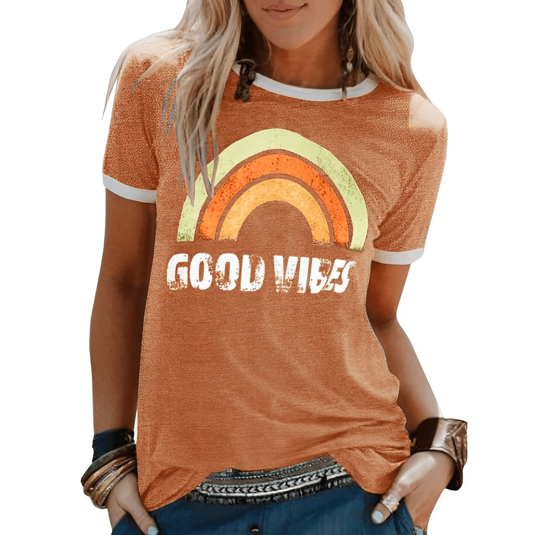 Damen T-Shirt Retro Grafik Trendy Glamour Style