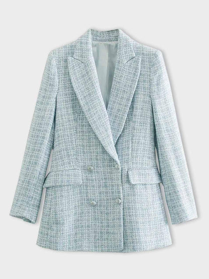 Damen Blazer Hellblau Knöpfe Modern - BerlinGlamour