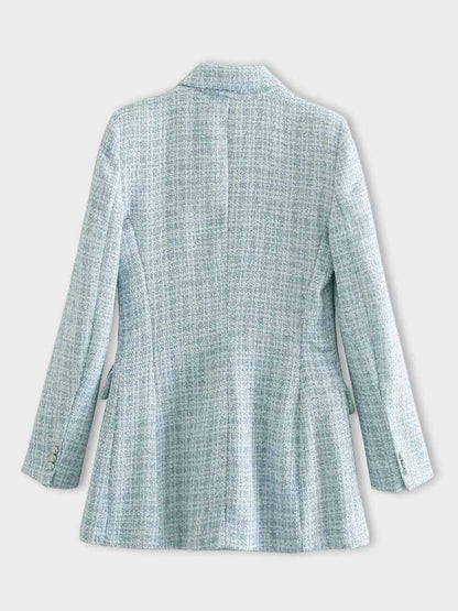 Damen Blazer Hellblau Knöpfe Modern