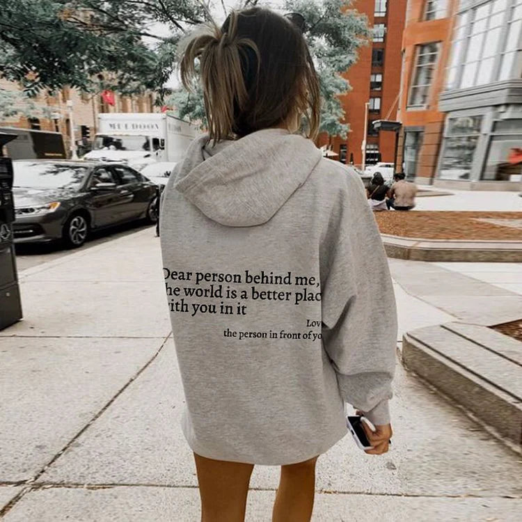 Liebe Person Hinter Mir Hoodie Unisex Grau