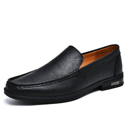 Herren Loafer Schuhe Elegant Lederschuhe Schwarz