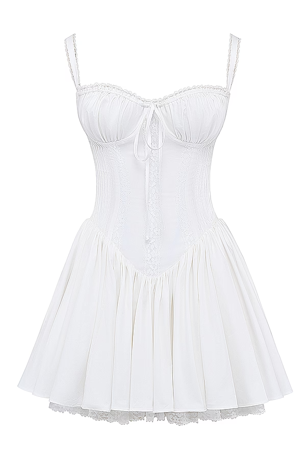 Korsett Minikleid mit Trägern Rüschen DetailSexy