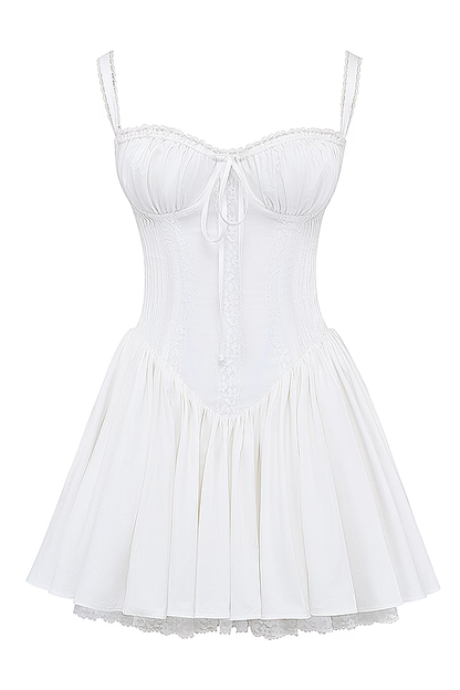 Korsett Minikleid mit Trägern Rüschen DetailSexy