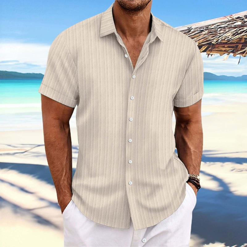 Herren Kurzarmhemd Sommer Leicht Modern