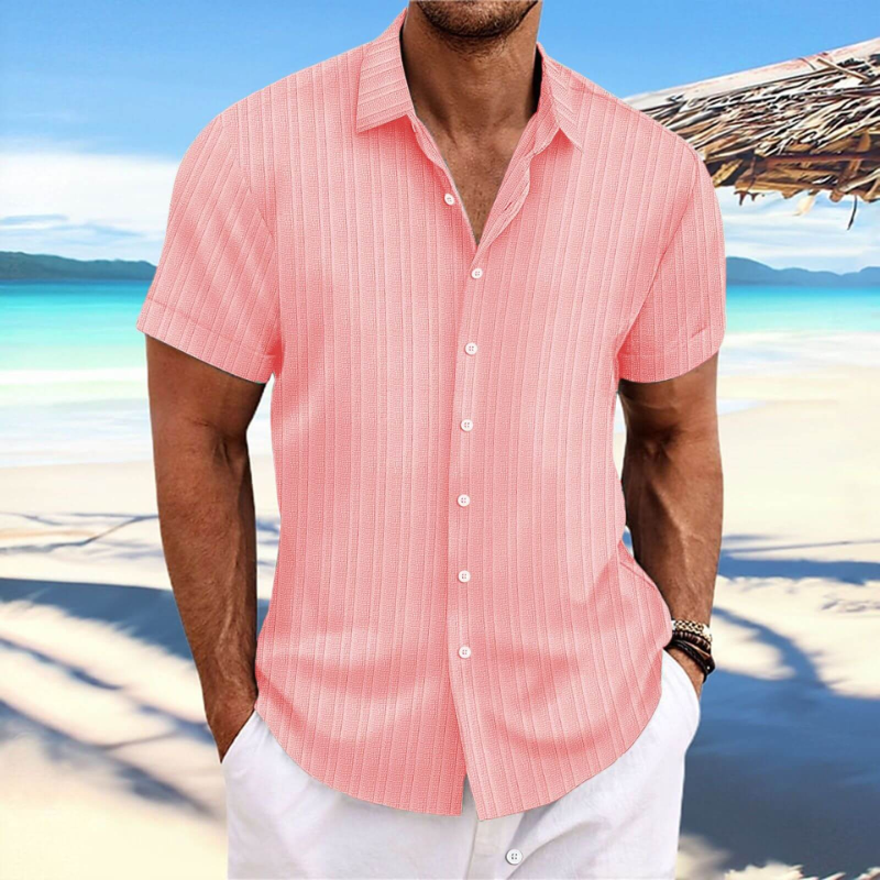 Herren Kurzarmhemd Sommer Leicht Modern