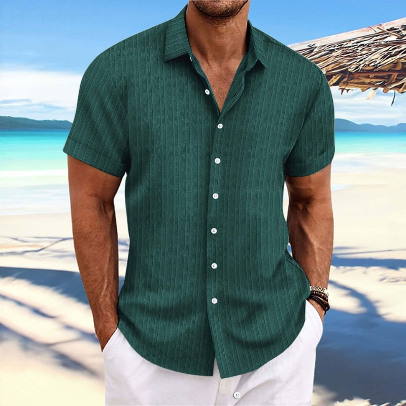 Herren Kurzarmhemd Sommer Leicht Modern