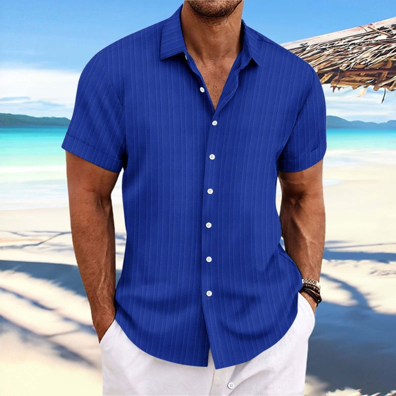 Herren Kurzarmhemd Sommer Leicht Modern