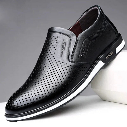 Schwarze Herren Loafer Schuhe Sommer