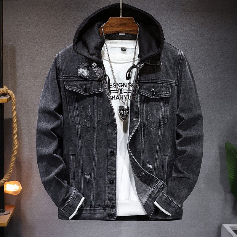 Kapuzen-Denimjacke für Herren – Modell Anselm