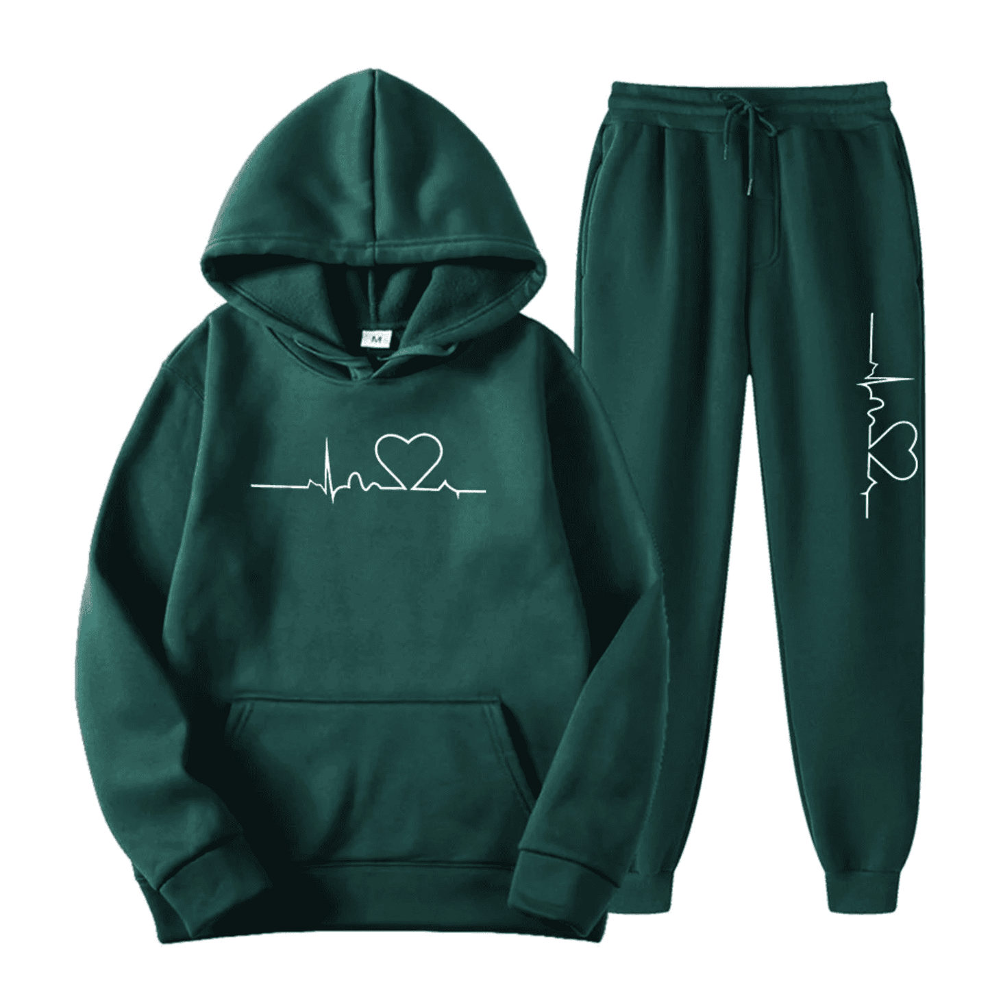 Damen Hoodie Set Herz Motiv Jogginghose Comfort