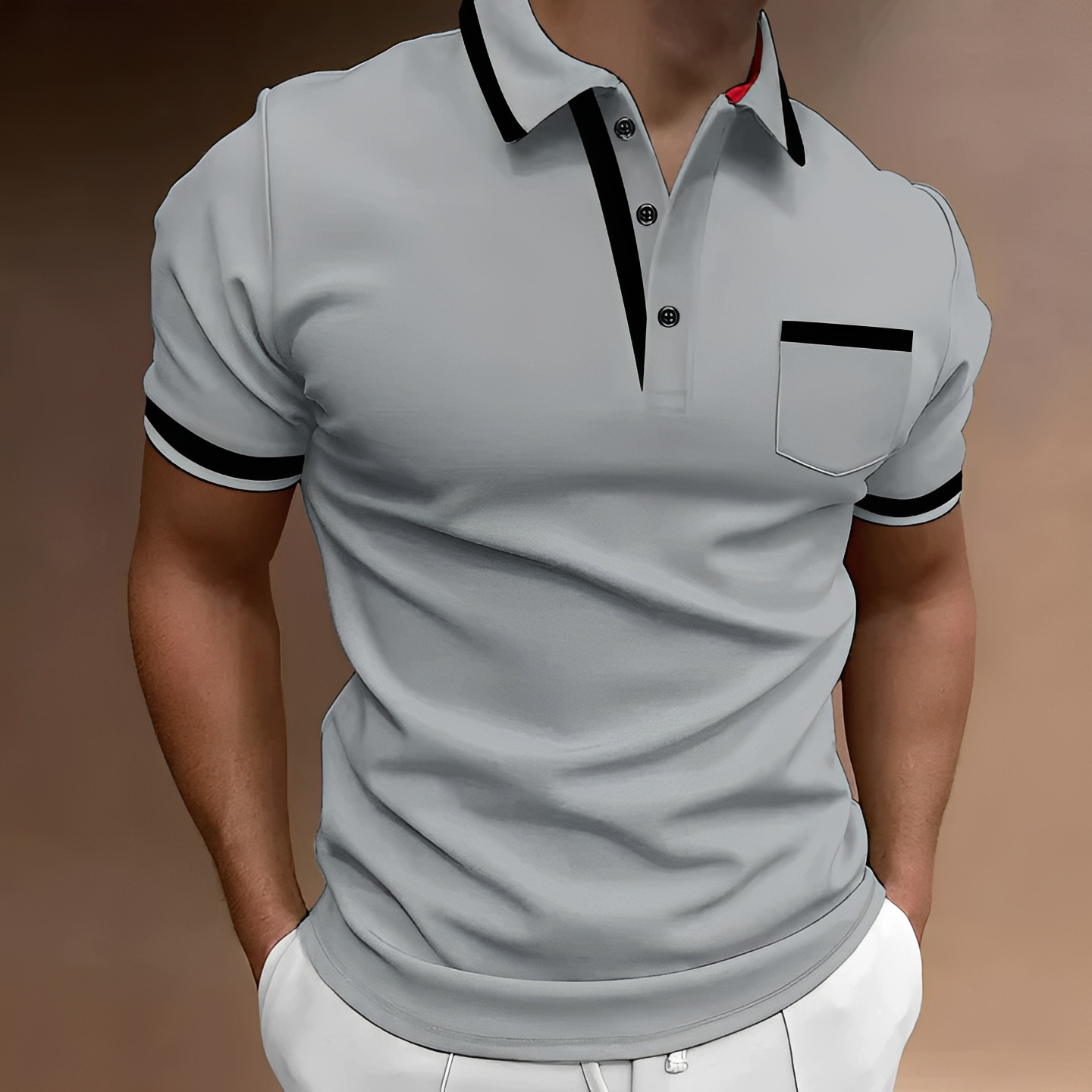 Herren Poloshirt Kurzarm Bequem Leicht