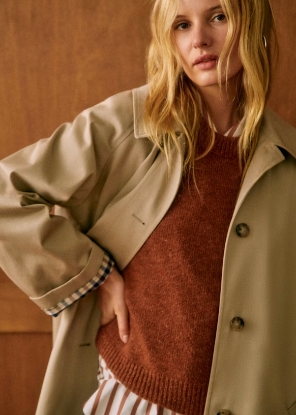 Klassischer Trenchcoat Damen Gingham Fütterung Elegant - BerlinGlamour