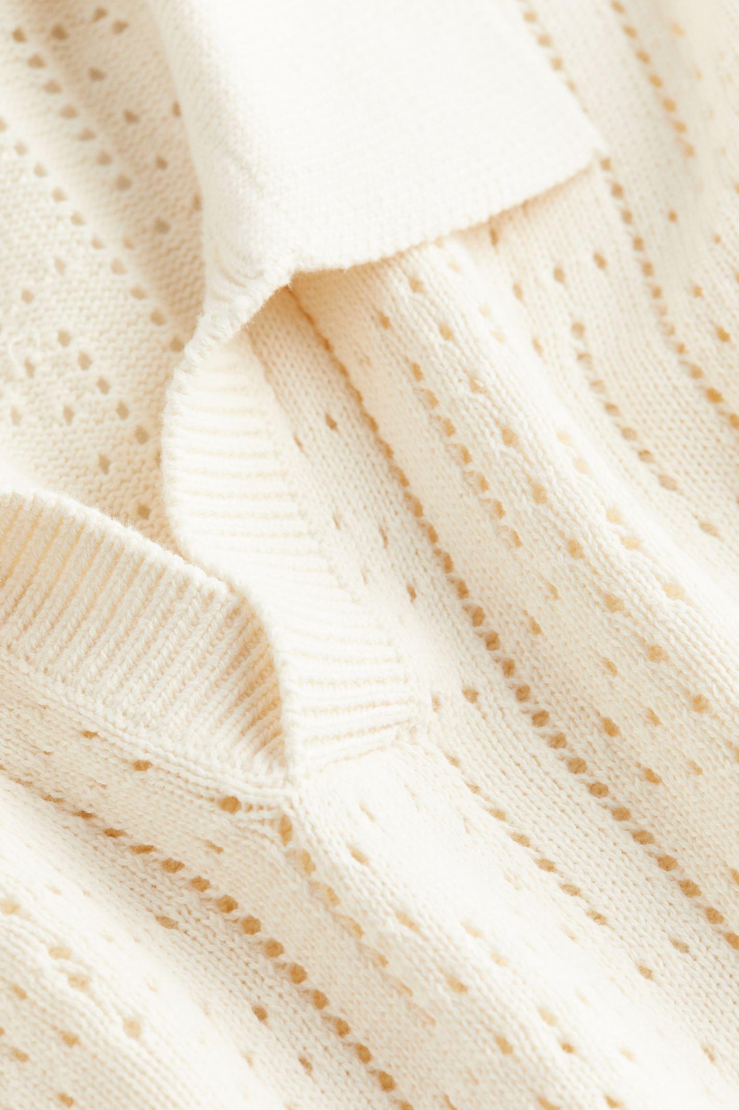 Strickpullover Häkel-Look Polokragen Elegent