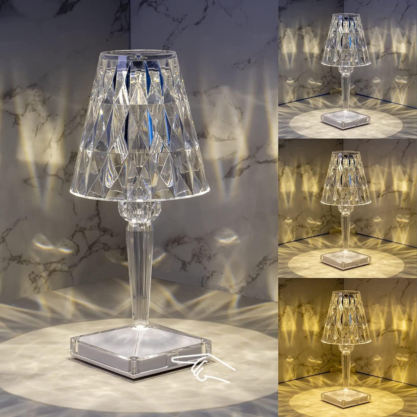 LED Tischlampe Diamantkristall Luxus Modern - BerlinGlamour