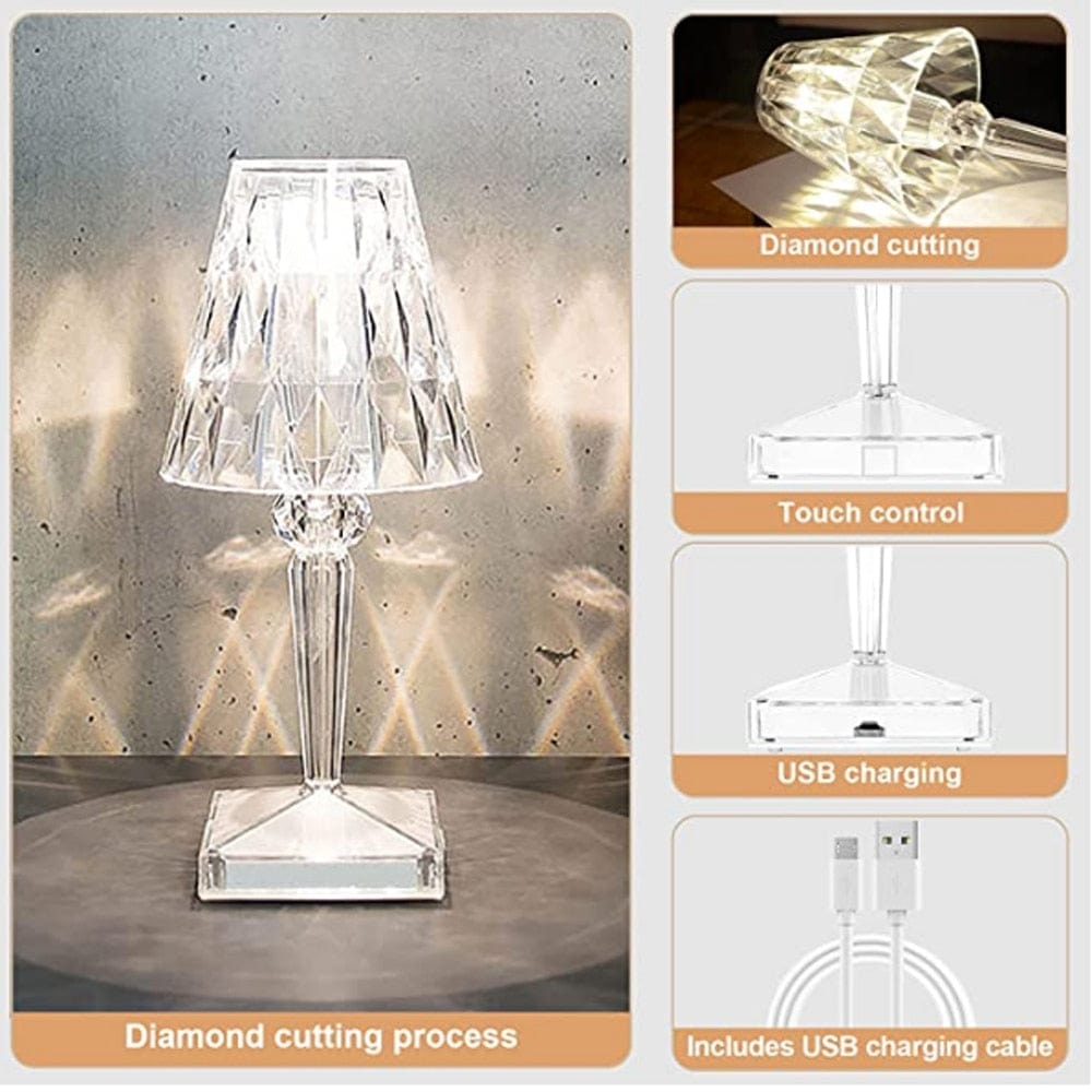 LED Tischlampe Diamantkristall Luxus Modern