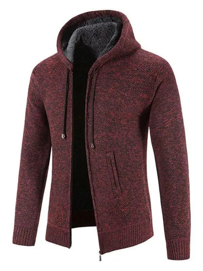 Herren Strickjacke Pullover Zipper Modern Slim
