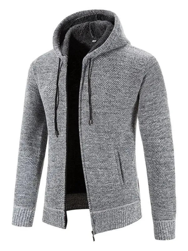 Herren Strickjacke Pullover Zipper Modern Slim