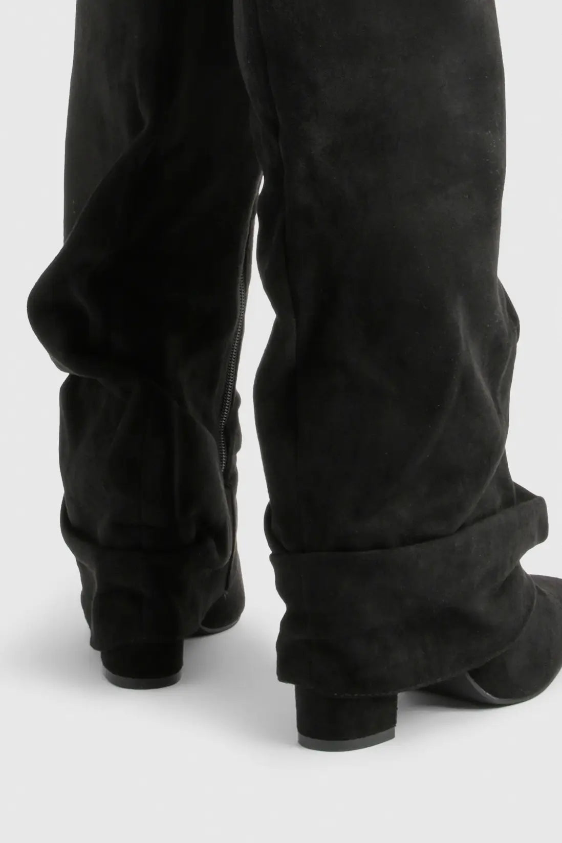 Faltstiefel Damen Niedriger Absatz Spitze Zehen