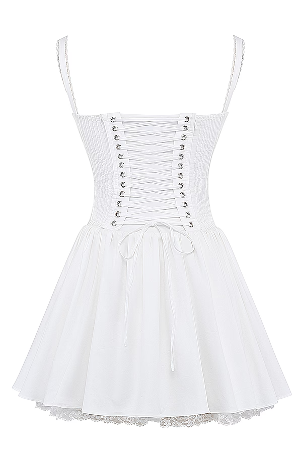 Korsett Minikleid mit Trägern Rüschen DetailSexy
