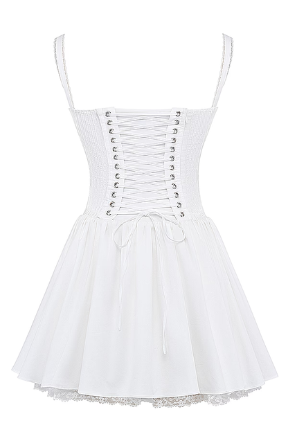 Korsett Minikleid mit Trägern Rüschen DetailSexy