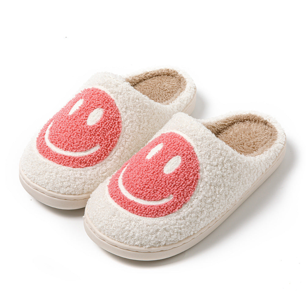 Weiche Pelzpantoffel Smiley Muster Warm
