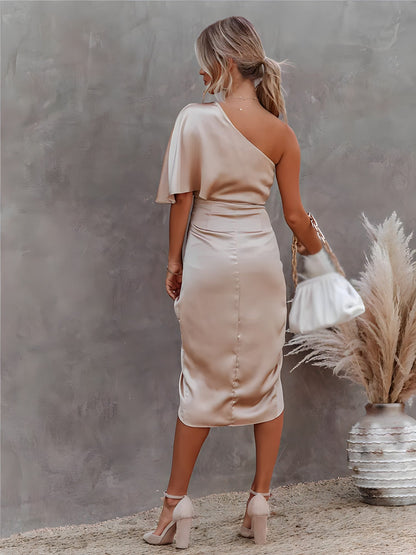 Damenkleid Modern Midikleid Asymmetrisch Elegant