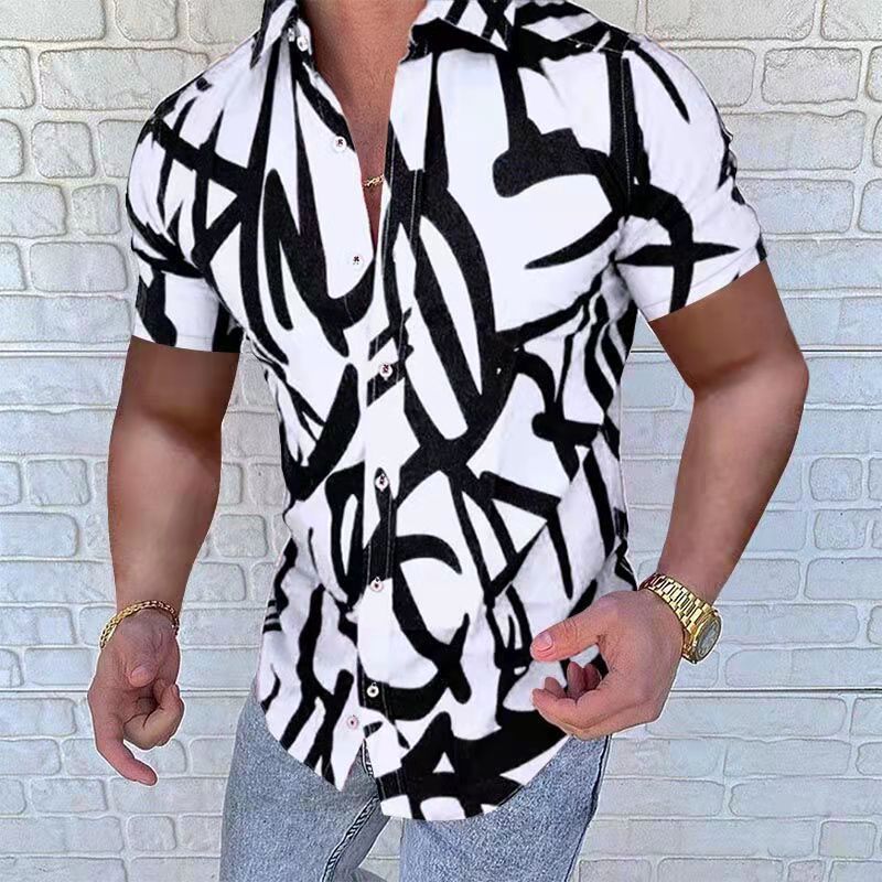 Herren Kurzarmshirt Abstraktes Muster Sommer - BerlinGlamour