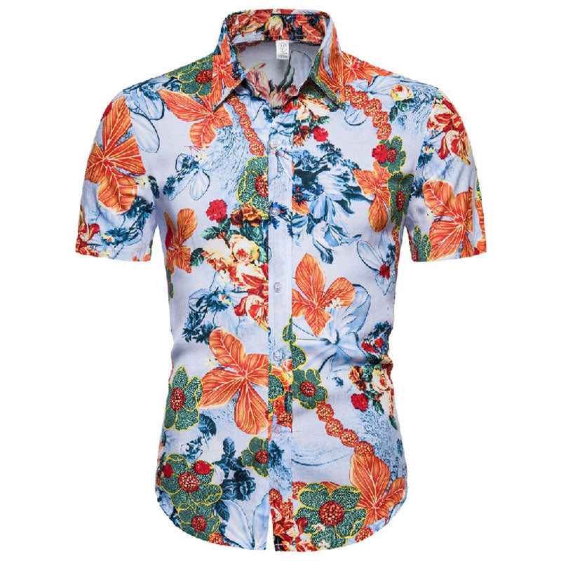 Herren Hemd Urlaubsshirt Leger mit Aufdruck - BerlinGlamour